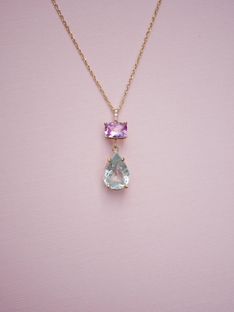 Cotton Candy Aquamarine Necklace
