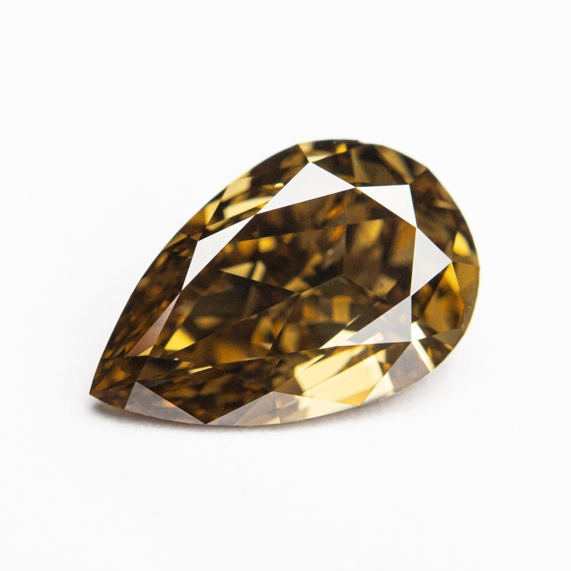 2.50ct 11.97x7.83x4.23mm GIA SI1 Fancy Dark Yellow-Brown Pear Brilliant 🇦🇺 24110-01