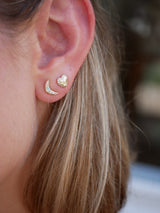 Engraved Diamond Heart Studs