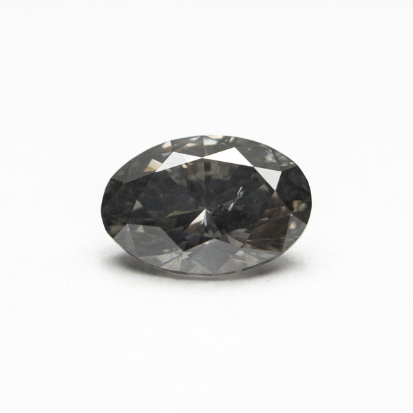 1.04ct 8.02x5.52x3.50mm SI2 Fancy Dark Grey Oval Brilliant 21593-04