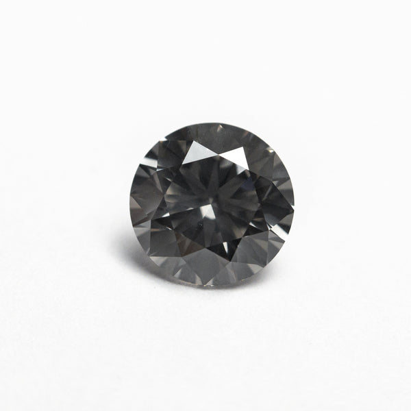 1.07ct 6.56X6.53X4.00mm GIA I1 Fancy Dark Grey Round Brilliant 21667-01