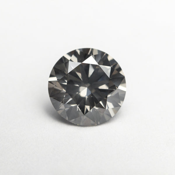 1.55ct 7.41x7.40x4.60mm GIA SI2 Fancy Grey Round Brilliant 21668-01