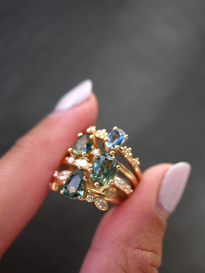 Green Sapphire Fioré Ring