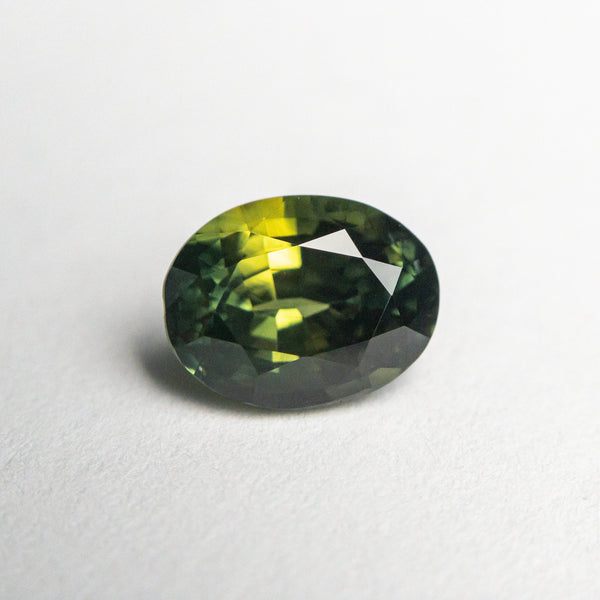 1.47ct 7.41x5.69x4.27mm Green-Yellow Parti Oval Brilliant Sapphire 22291-18