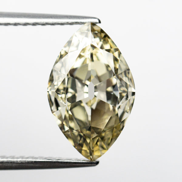 2.01ct 12.20x7.79x3.10mm GIA VVS2 Modern Antique Fancy Champagne Moval Brilliant 22730-01