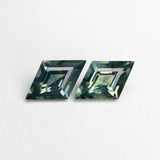 0.97cttw 2pc 7.28x4.68x2.75mm 7.30x4.71x2.69mm Lozenge Step Cut Sapphire Matching Pair 22768-04