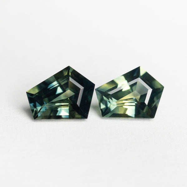 1.19cttw 2pc 6.10x4.92x2.85mm 6.10x5.02x2.82mm Pentagon Step Cut Sapphire Matching Pair 22768-05