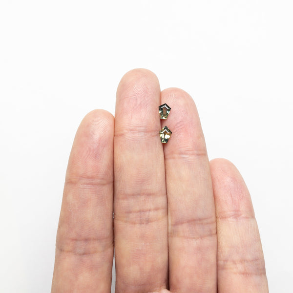 0.89cttw 2pc 5.47x4.40x2.38mm 5.86x4.39x2.80mm Pentagon Step Cut Sapphire Matching Pair 22768-06