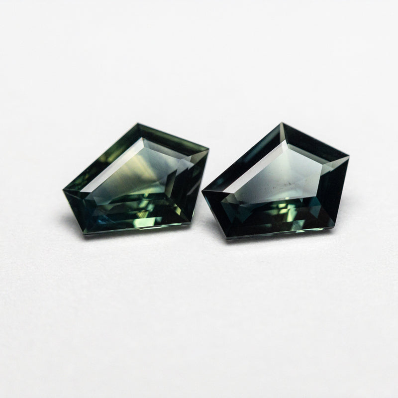 0.95cttw 2pc 6.41x5.00x2.03mm 6.37x5.10x2.10mm Pentagon Step Cut Sapphire Matching Pair 22768-15