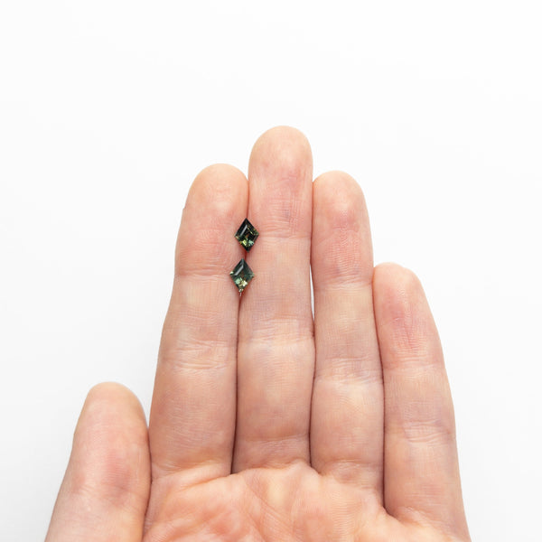 0.95cttw 2pc 7.00x5.03x2.67mm 7.05x5.08x2.68mm Lozenge Step Cut Sapphire Matching Pair 22768-16