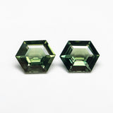 1.04cttw 2pc 5.79x4.60x2.49mm 5.82x4.57x2.36mm Hexagon Step Cut Sapphire Matching Pair 22768-23