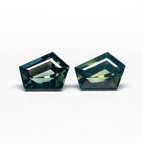 1.04cttw 2pc 5.42x4.33x2.92mm 5.53x4.31x2.95mm Pentagon Step Cut Sapphire Matching Pair 22768-24