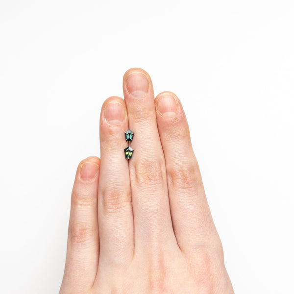 1.04cttw 2pc 5.42x4.33x2.92mm 5.53x4.31x2.95mm Pentagon Step Cut Sapphire Matching Pair 22768-24