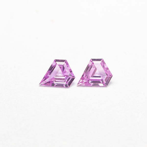 0.23cttw 2pc 3.98x3.48x1.40mm 3.99x3.49x1.39mm Shield Step Cut Sapphire Matching Pair 22771-01