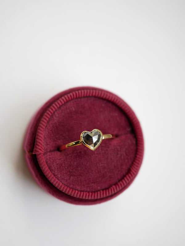 Black Diamond Heart Stack Ring