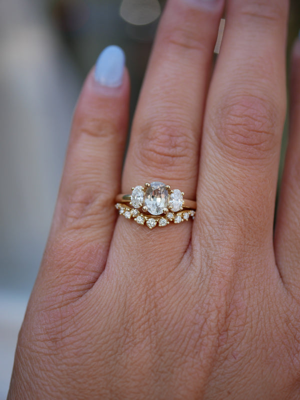 Champagne Sapphire Trilogy Ring