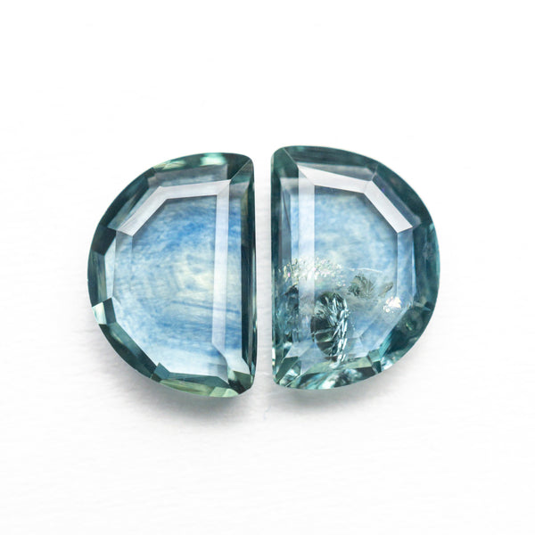 2.31cttw 7.50x5.15x2.49mm 7.53x5.20x2.12mm Half Moon Portrait Cut Sapphire Matching Pair 23041-01