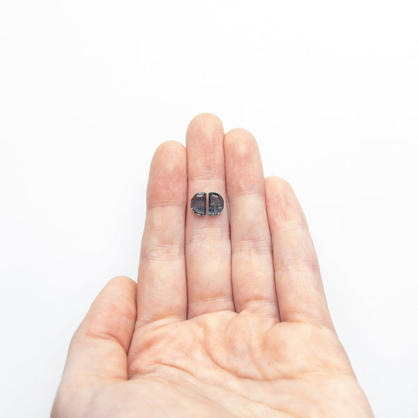 2.31cttw 7.50x5.15x2.49mm 7.53x5.20x2.12mm Half Moon Portrait Cut Sapphire Matching Pair 23041-01