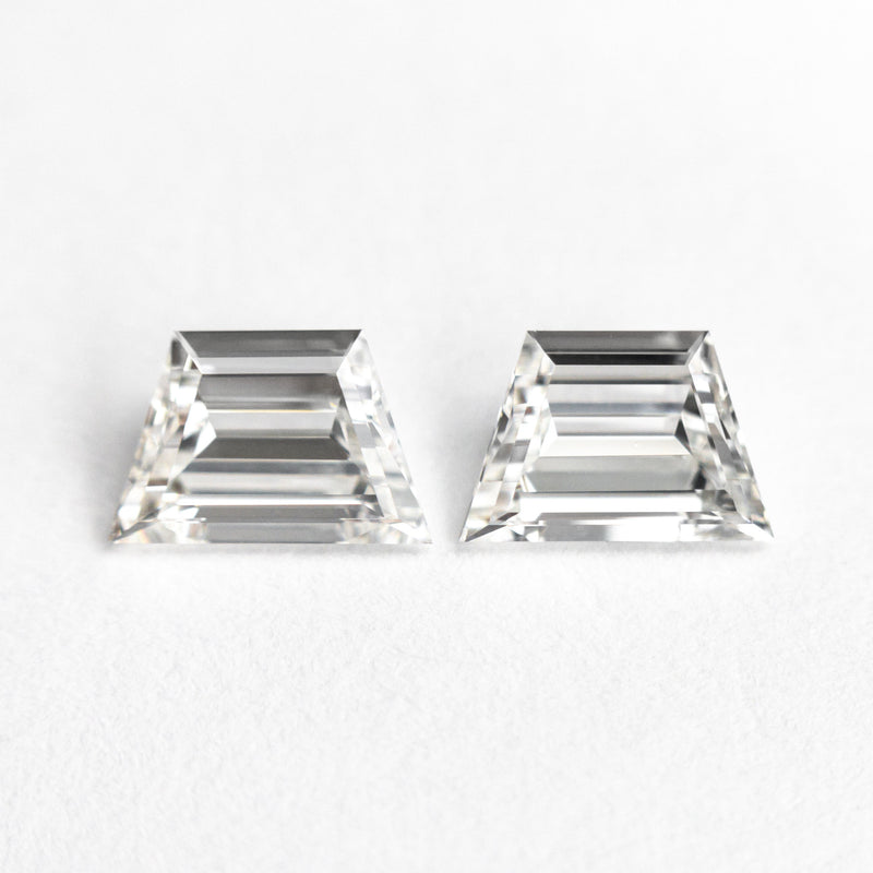 1.06cttw 2pc 6.57x4.34x2.33mm 6.45x4.29x2.30mm VVS2 G Trapezoid Step Cut Matching Pair 25535-01