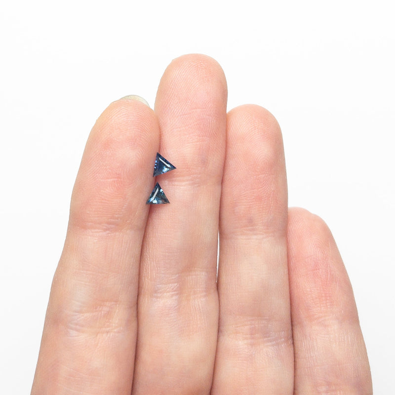 0.43cttw 2pc 4.08x4.01x2.19mm 4.04x3.99x2.25mm Triangle Step Cut Matching Pair Sapphire 26132-03