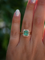 Emerald Halo Ring