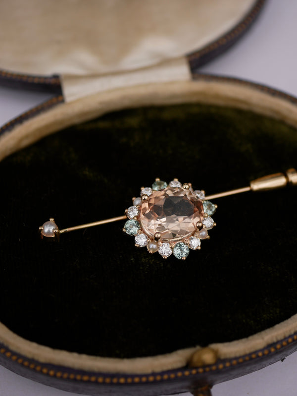 Topaz Halo Convertible Brooch