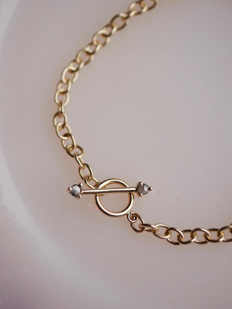 Black Diamond Heart Link Bracelet