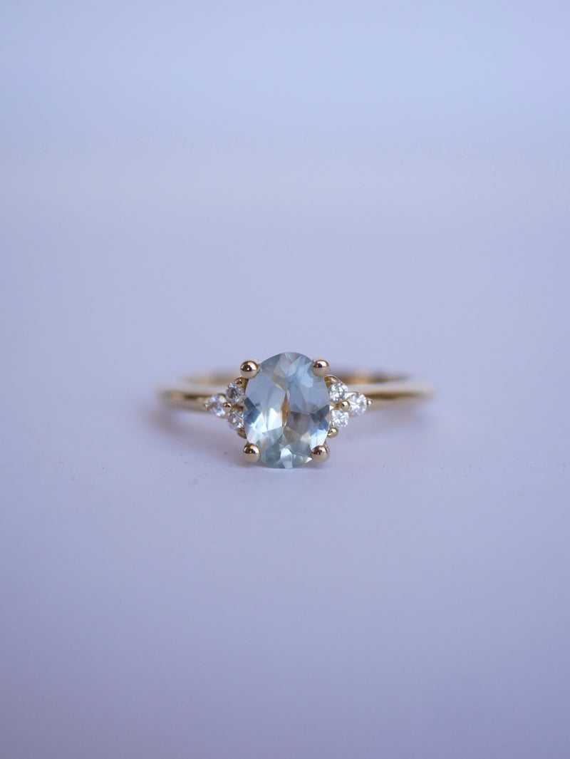 Mint Sapphire Trio Ring