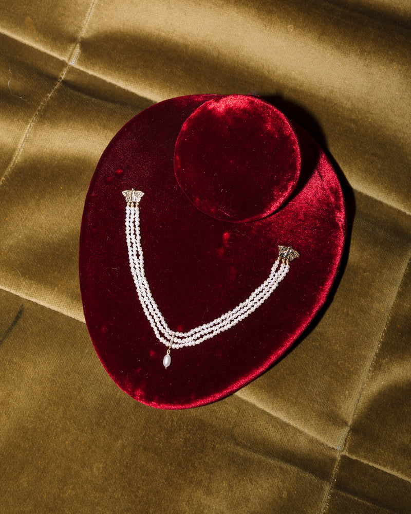 Twin Moths Collar Brooch