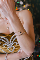 Black Diamond Heart Link Bracelet