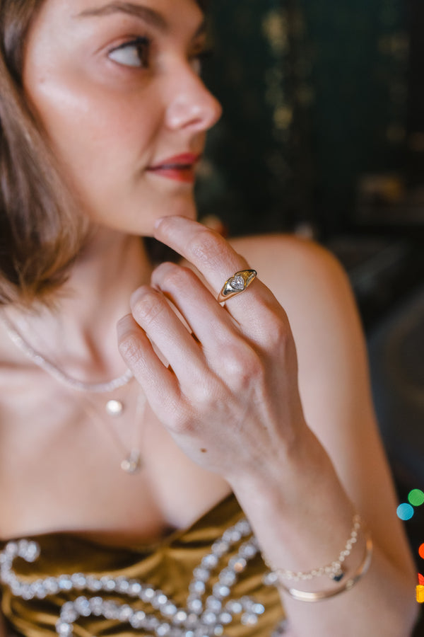 Grand Heart Diamond Signet