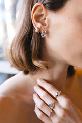 Heart Quartz Cocktail Studs