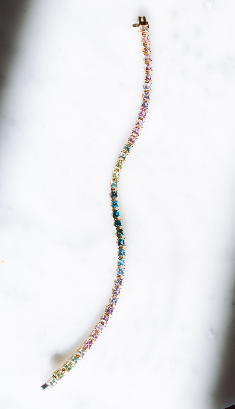 Princess Cut Sapphire Tennis Bracelet