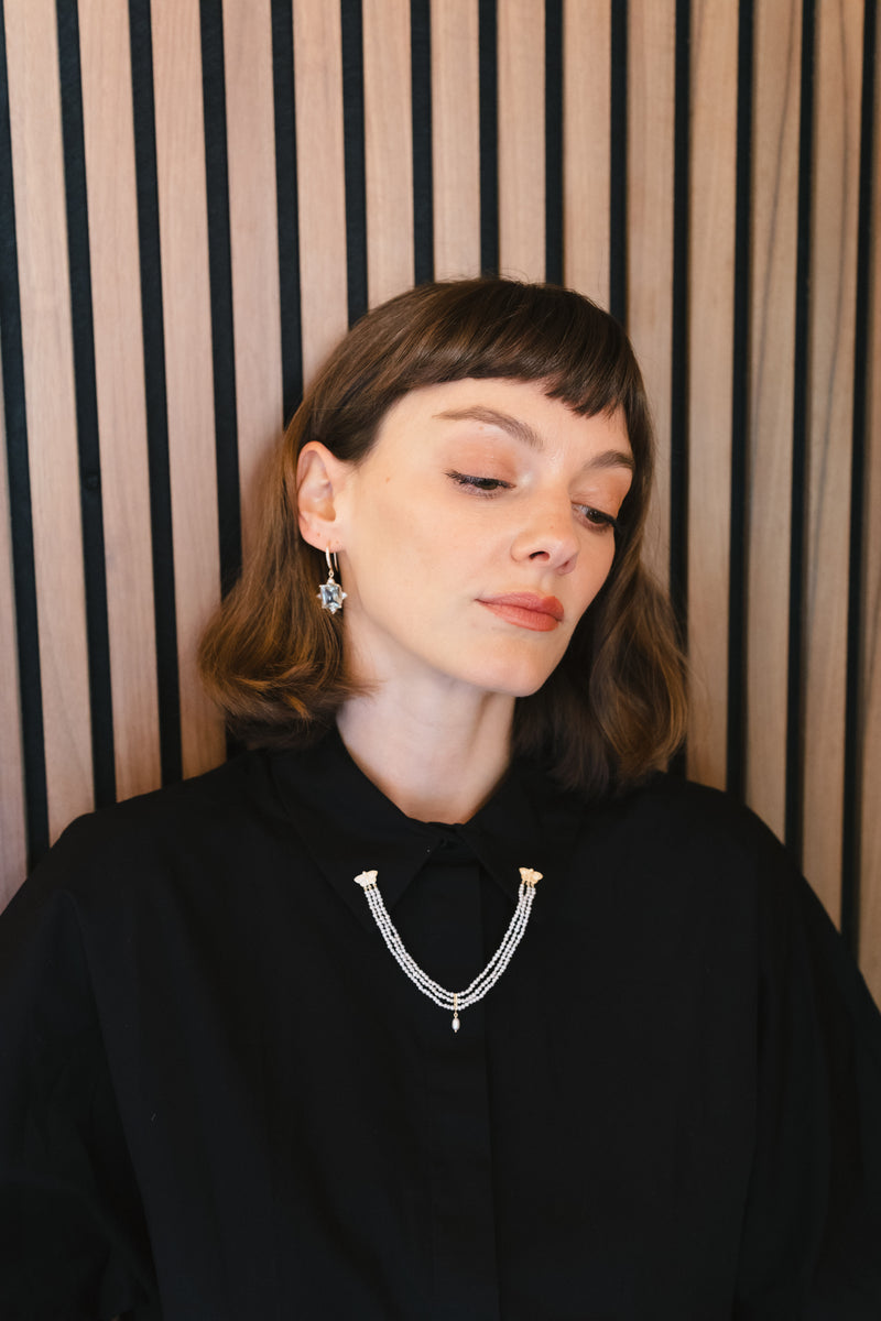 Twin Moths Collar Brooch