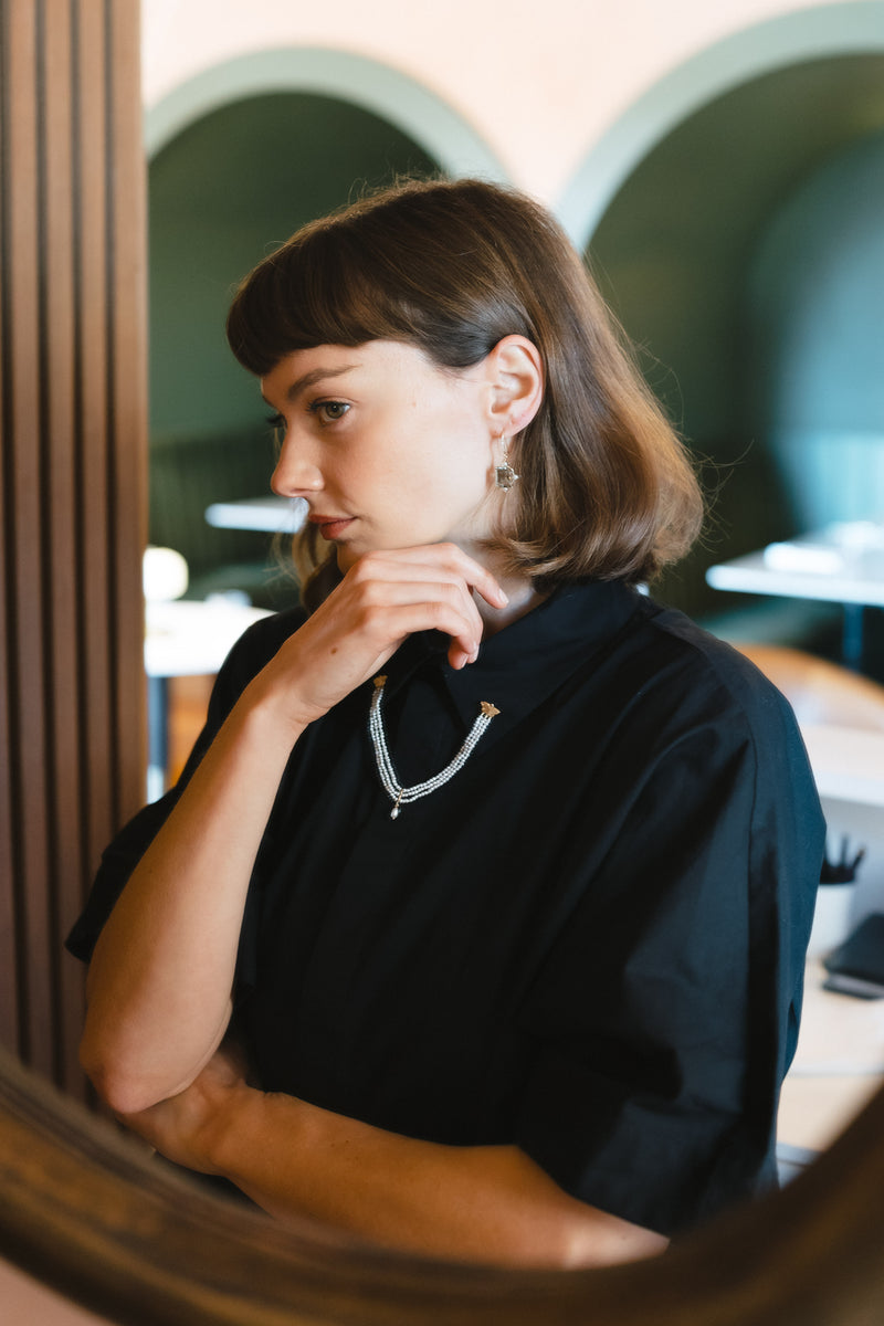 Twin Moths Collar Brooch