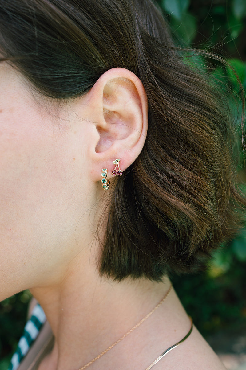 Emerald Rose Hoops