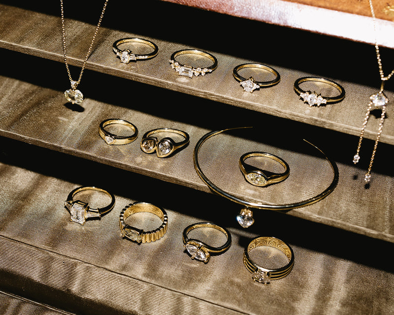 Toi et Moi Pear Bezel Ring