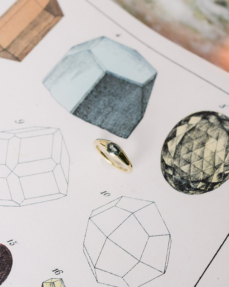 Oval Sapphire Signet Ring