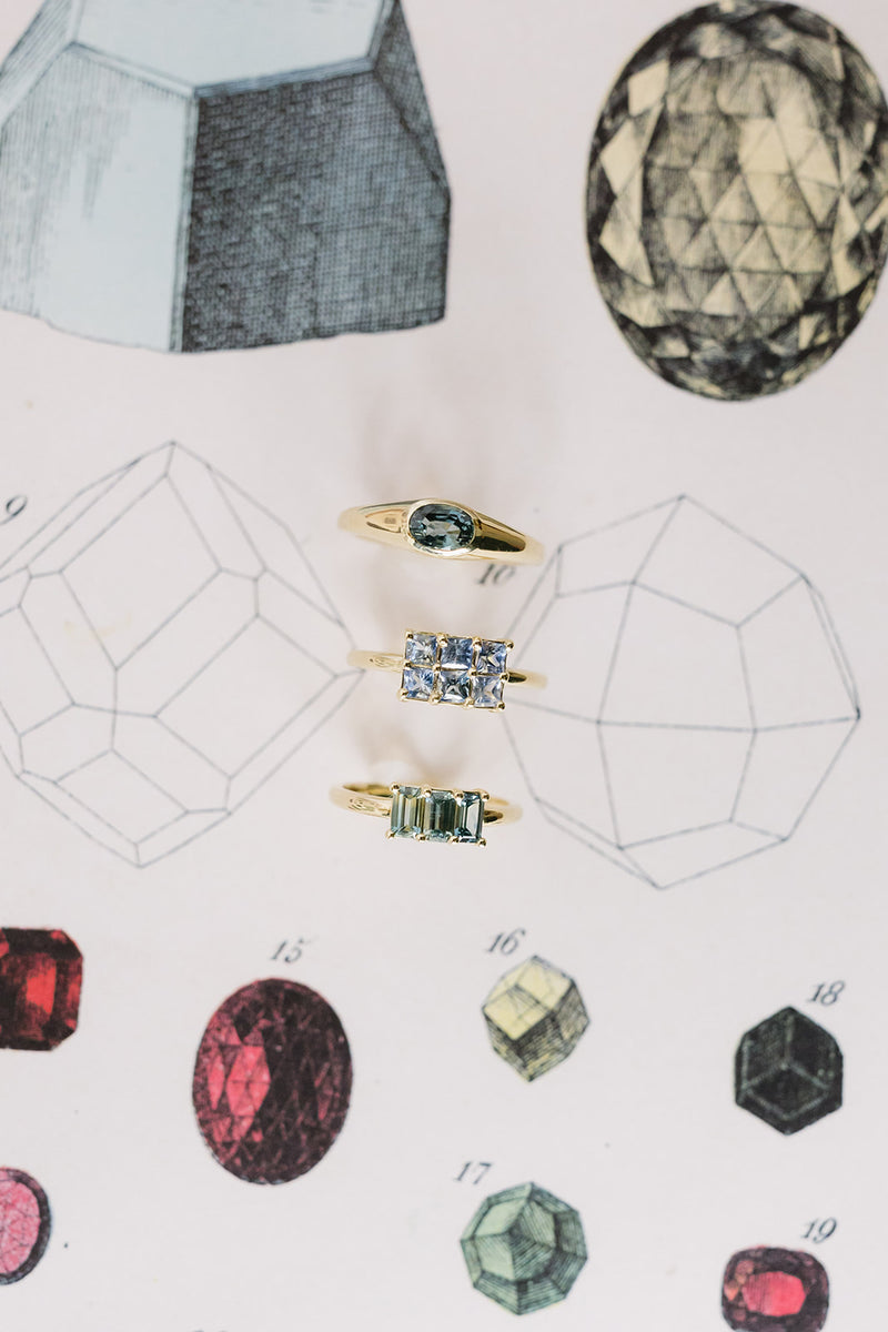 Sapphire Hopscotch Ring