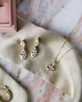 Marquise Hidden Halo Studs