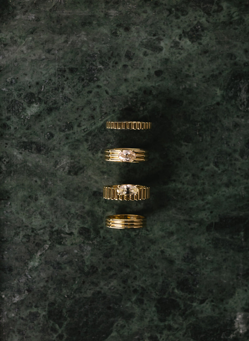 Moval Diamond Grooved Cigar Band