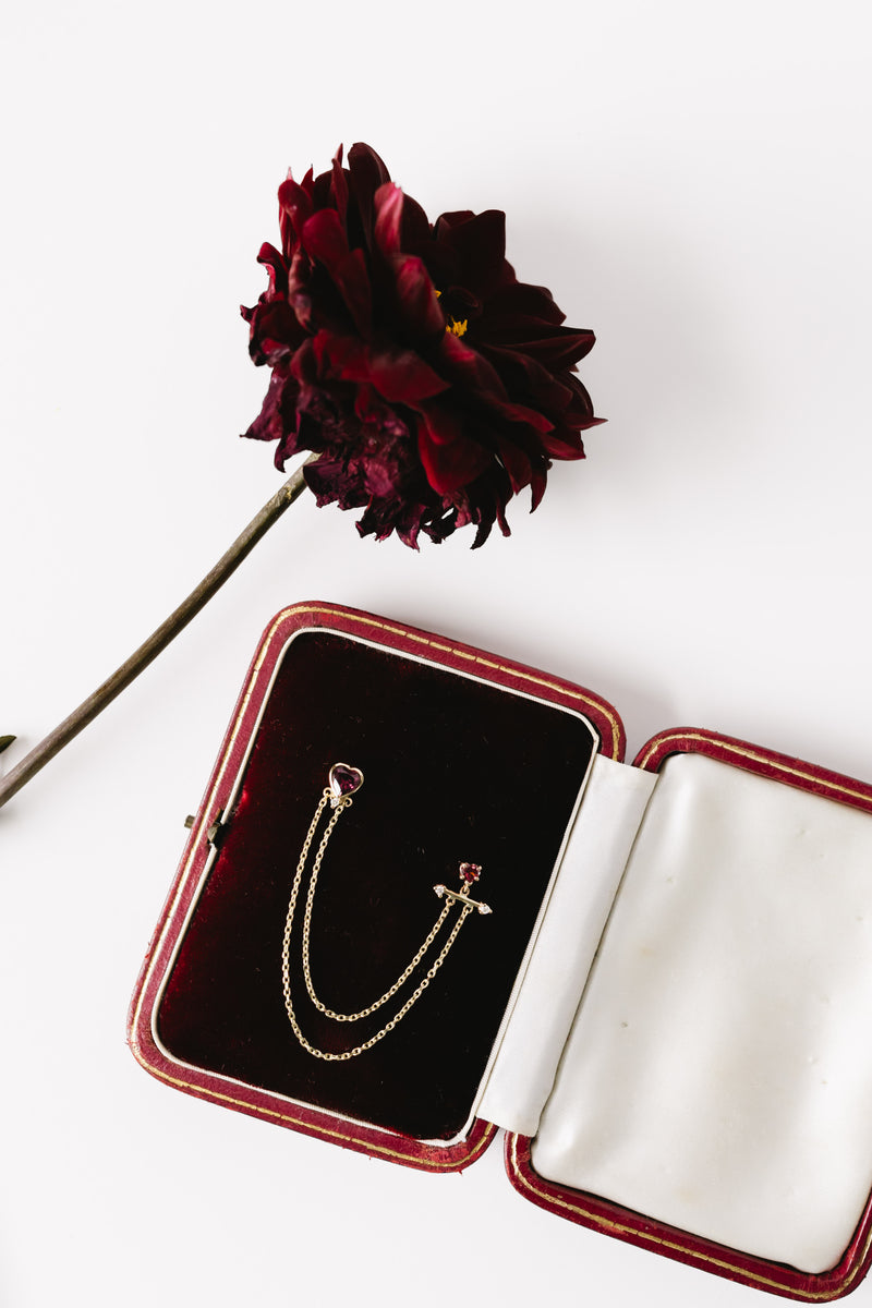 Flaming Heart Brooch