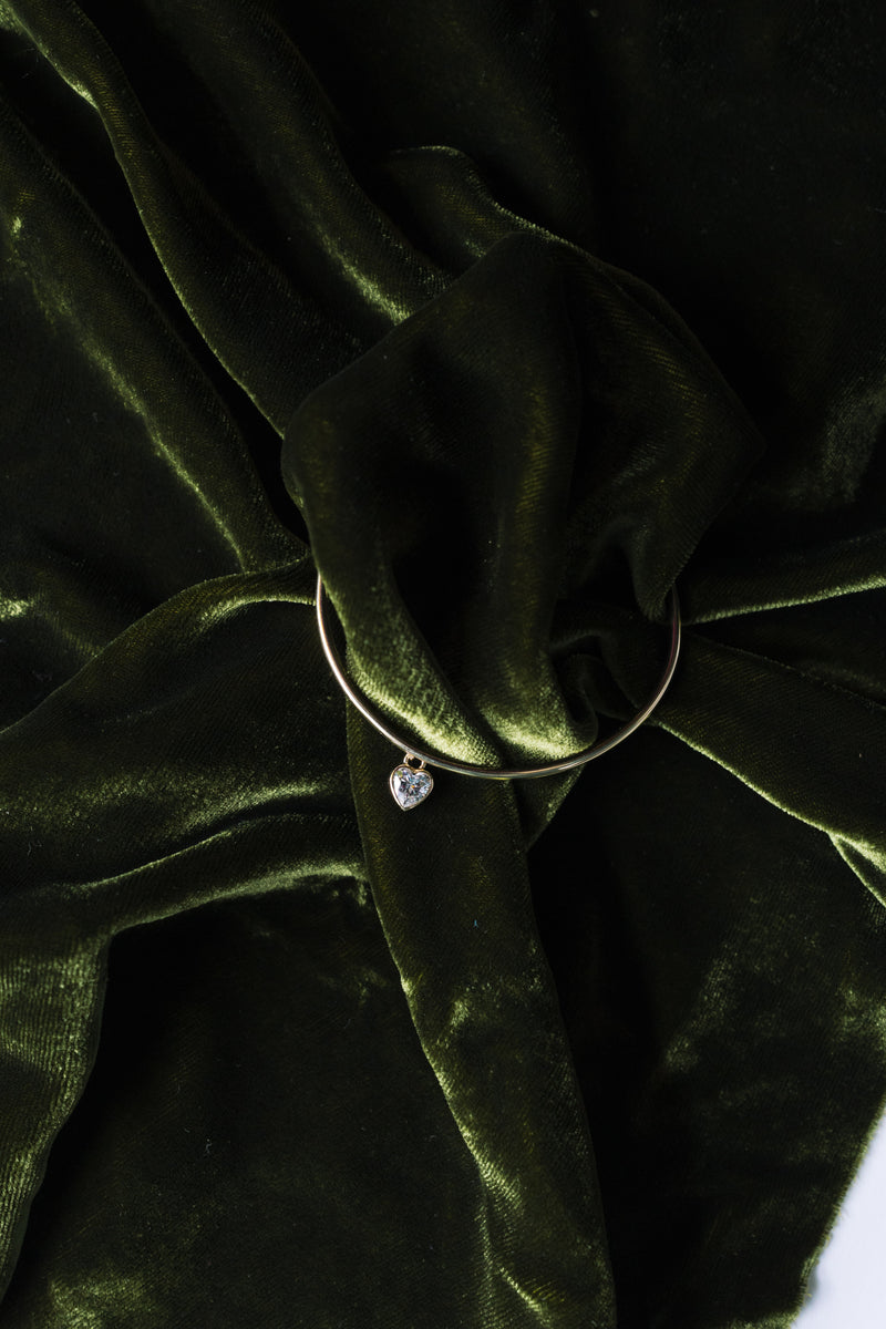 Diamond Heart Cuff Bracelet