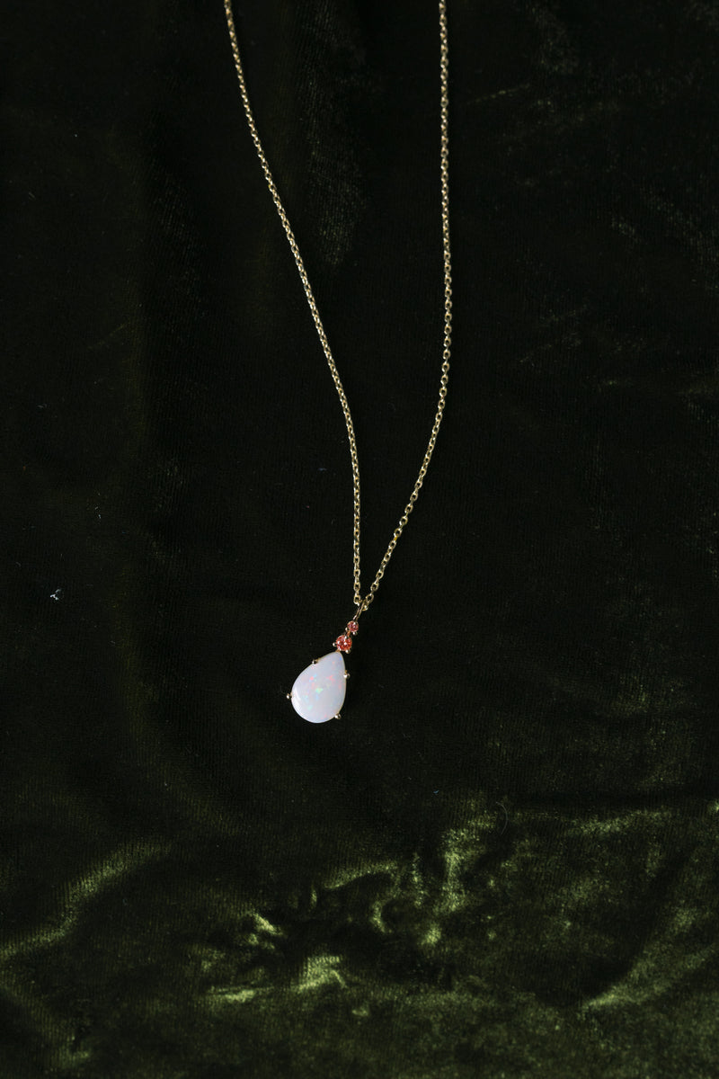 Peach Diamond Opal Pendant