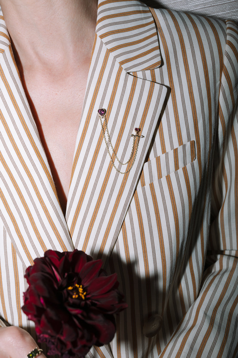 Flaming Heart Brooch