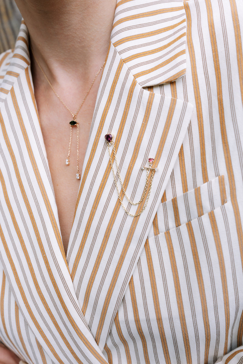 Flaming Heart Brooch