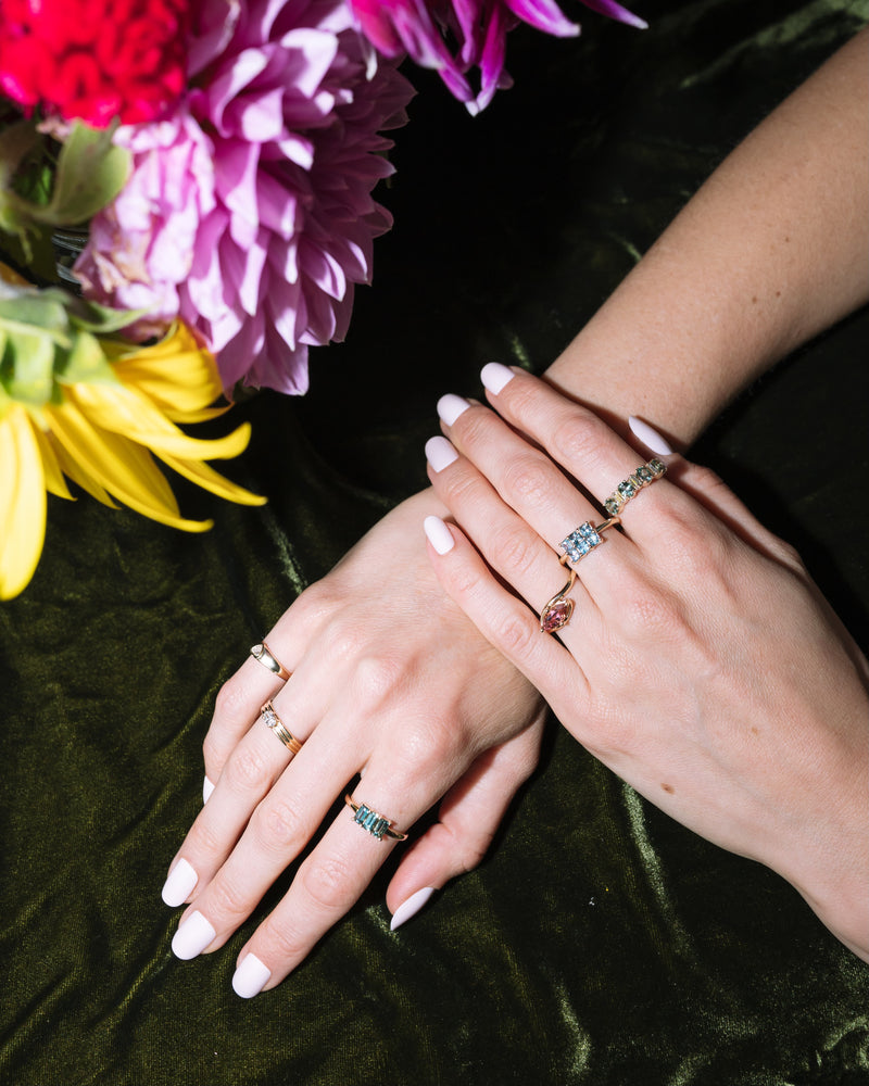 Sapphire Hopscotch Ring