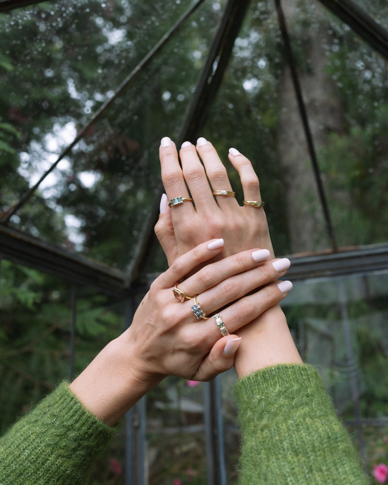 Montana Sapphire Triptych Ring