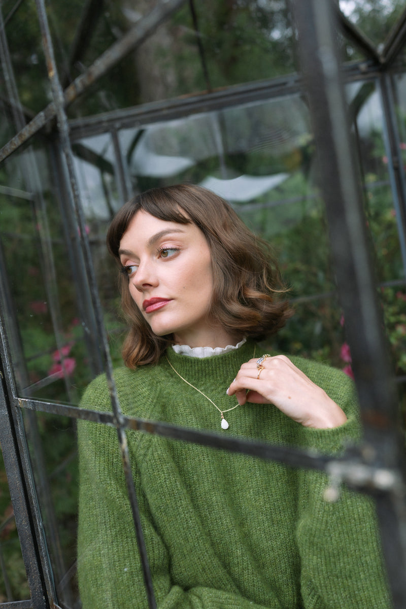 Peach Diamond Opal Pendant