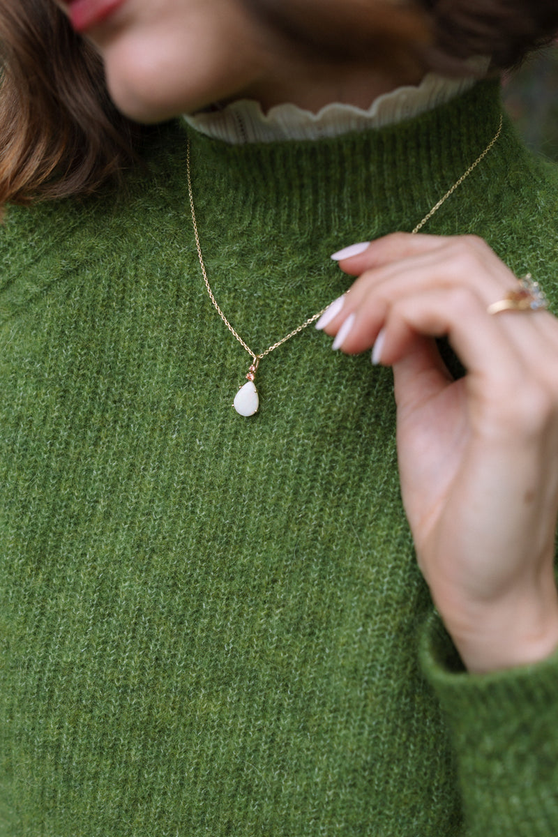 Peach Diamond Opal Pendant